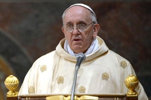 方濟昨日在梵蒂岡西斯廷教堂首次以教宗身份主持彌撒。（圖：網絡） <br/>