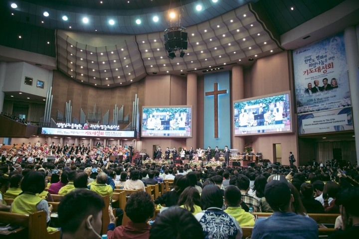汝矣島純福音教會六十週年暨訪韓聖會現場。（圖：Jesus Fashion臉書）