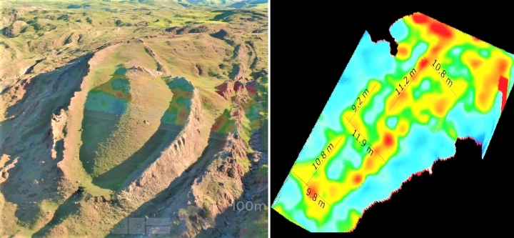 發現船形結構的地形及挪亞方舟3D掃描。（圖：視頻擷圖） 