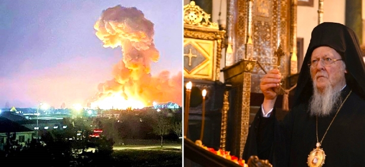 烏克蘭首都基輔外圍出現爆炸／東正教牧首巴爾多祿茂。（圖：烏克蘭總統府／正教會香為港及東南亞教區臉書） 