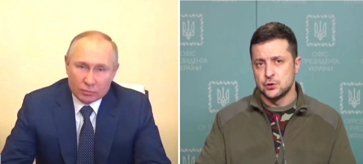 俄羅斯總統普京、烏克蘭總統澤連斯基。（圖：網絡圖片）