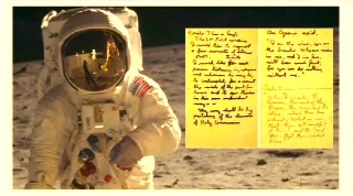 太空人艾德林在月球步行，讀出詩篇8篇3至4節「人算甚麼，你竟顧念他。」（圖：波士頓華人佈道會華埠粵語堂YouTube擷圖） 