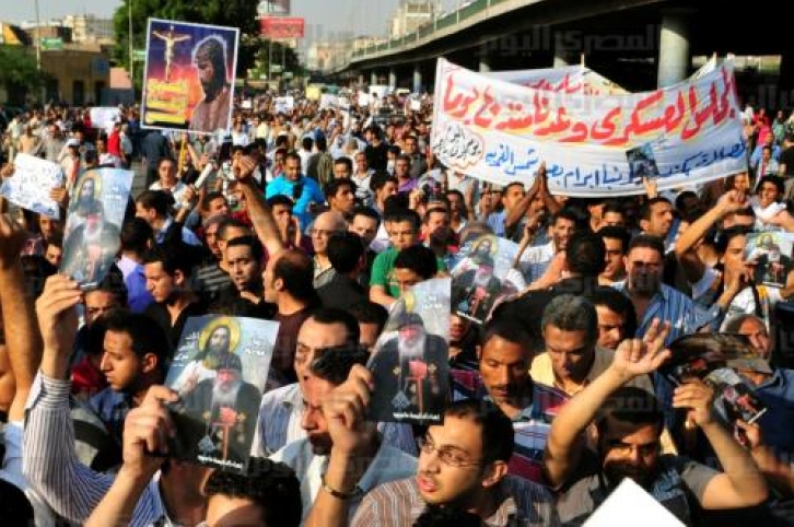 EGYPT-Copts_march_against_sectarian_strife_(2011).